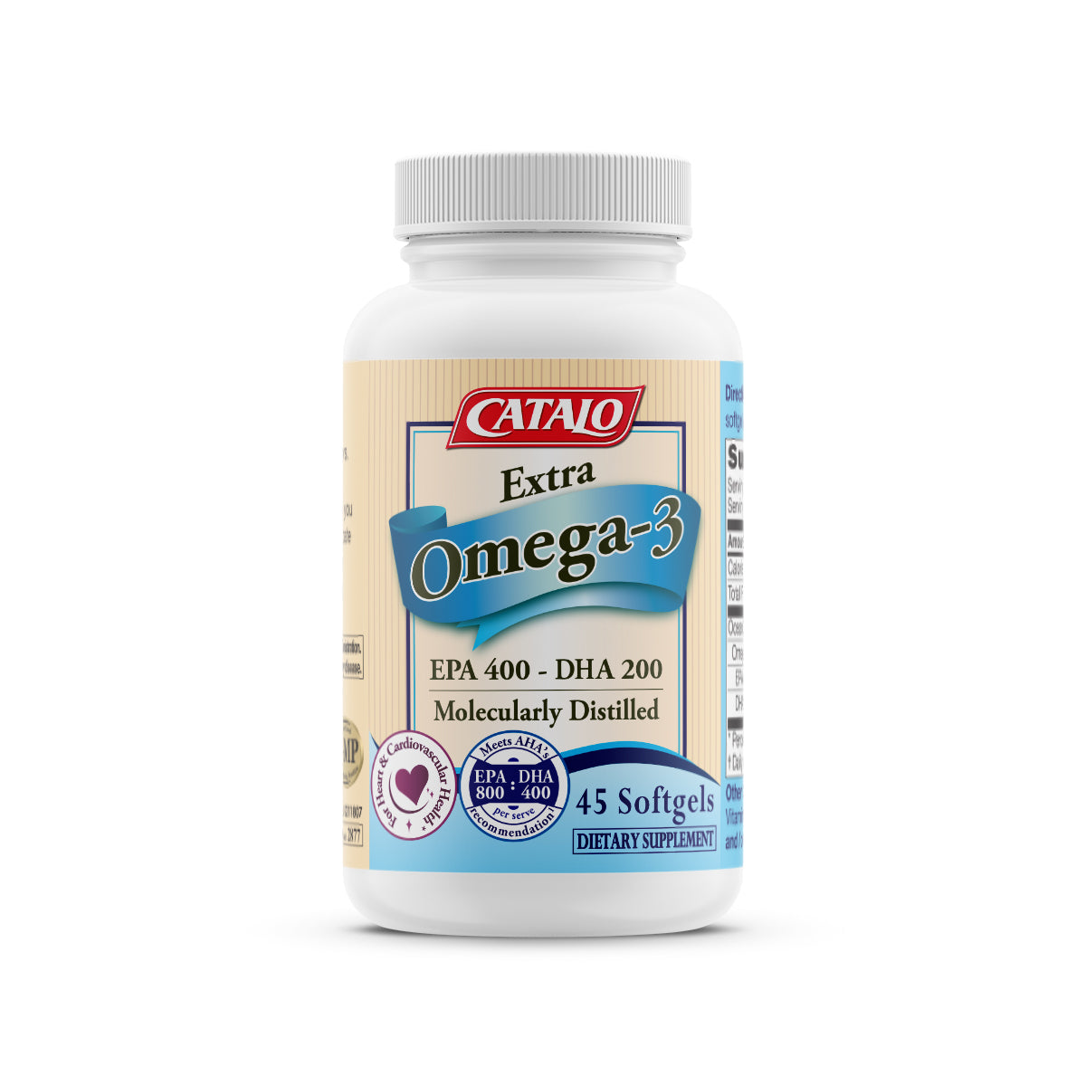 CATALO家得路特強奧米加3精華 45粒，含高濃度EPA及DHA，穩定血脂，促進腦部及視力健康，適合關注心血管者。