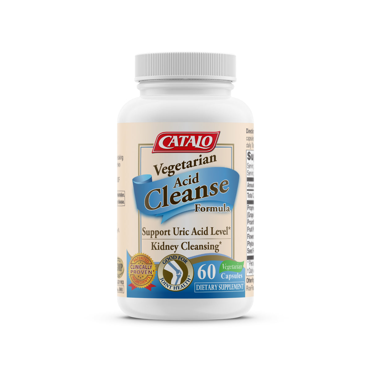 CATALO家得路天然清酸配方 60粒，含Phytosome®葡萄籽精華及CherryPURE™，減少尿酸積聚，紓緩關節痛，促進尿酸排泄，適合尿酸偏高人士。