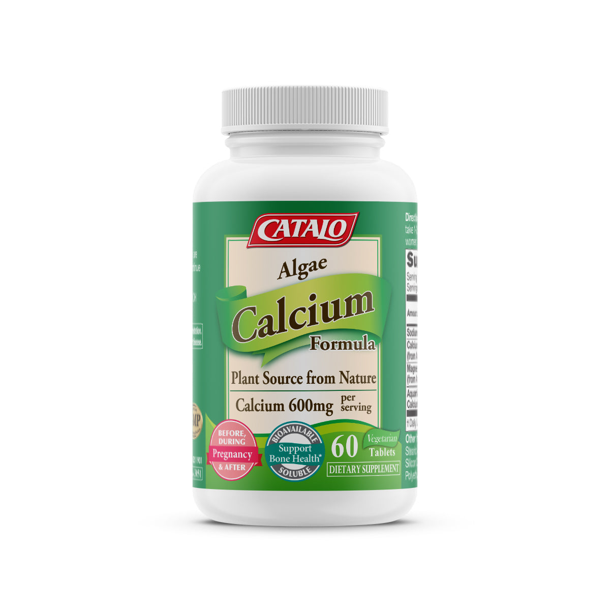 CATALO家得路純天然植物海藻鈣 60粒，含冰島紅海藻鈣，提升骨質密度，強化骨骼及牙齒，改善關節靈活性，適合發育青少年及長者。
