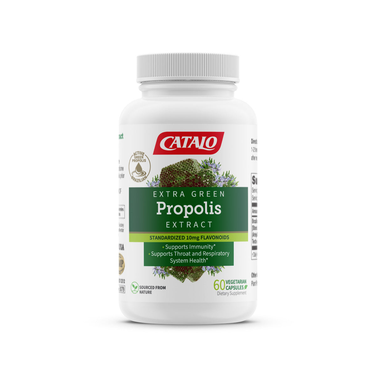CATALO家得路特強綠蜂膠精華 60粒，含巴西FLAV™綠蜂膠，提升免疫力，改善呼吸及皮膚健康，或助穩定血糖，適合素食者。