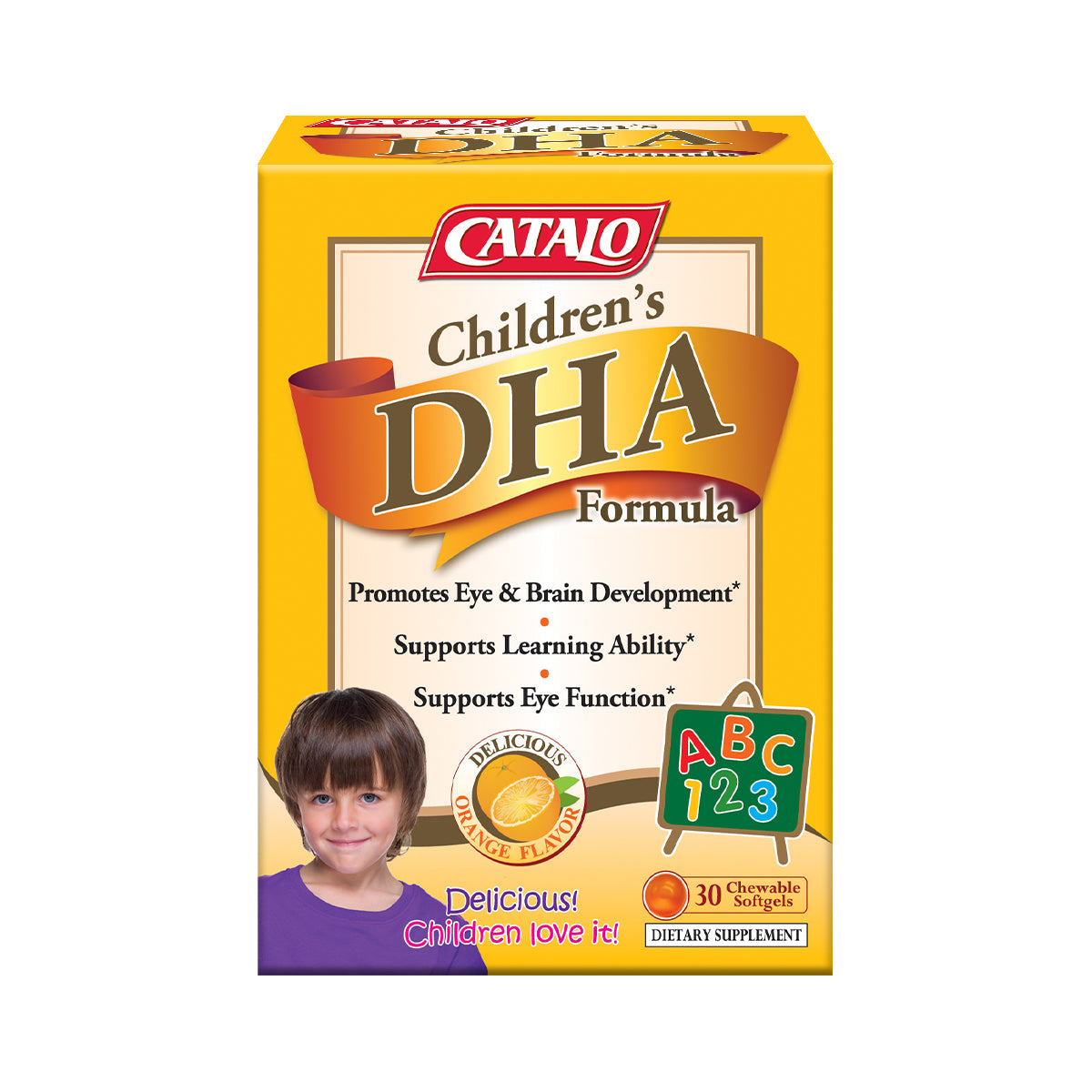 CATALO家得路兒童DHA活腦補眼配方 30粒，含高純度深海魚油，促進腦部及視力發展，改善過敏體質，適合6個月以上兒童。