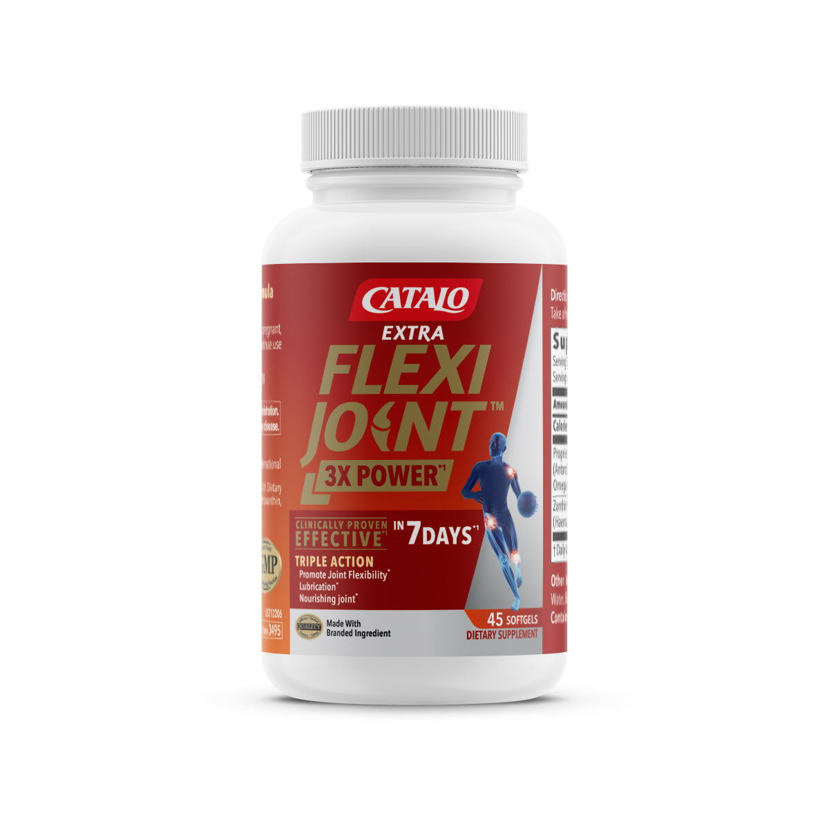 CATALO家得路特強關節專家暢動活力45粒，含磷蝦油及Zanthin®蝦青素，潤滑關節，緩解腫痛，增強靈活性，促進軟骨修復，提升活動能力。
