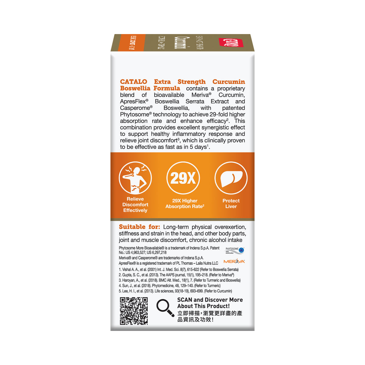 CATALO家得路特強薑黃乳香精華 60粒，含Meriva®薑黃素及Casperome®乳香，紓緩頭痛肩頸不適，護肝排毒，最快5日見效，適合過勞及長期飲酒人士。
CATALO家得路多元維他命全效營養 60粒，含25種維他命及礦物，提升活力，抗氧化，適合缺乏均衡飲食及關注皮膚人士。