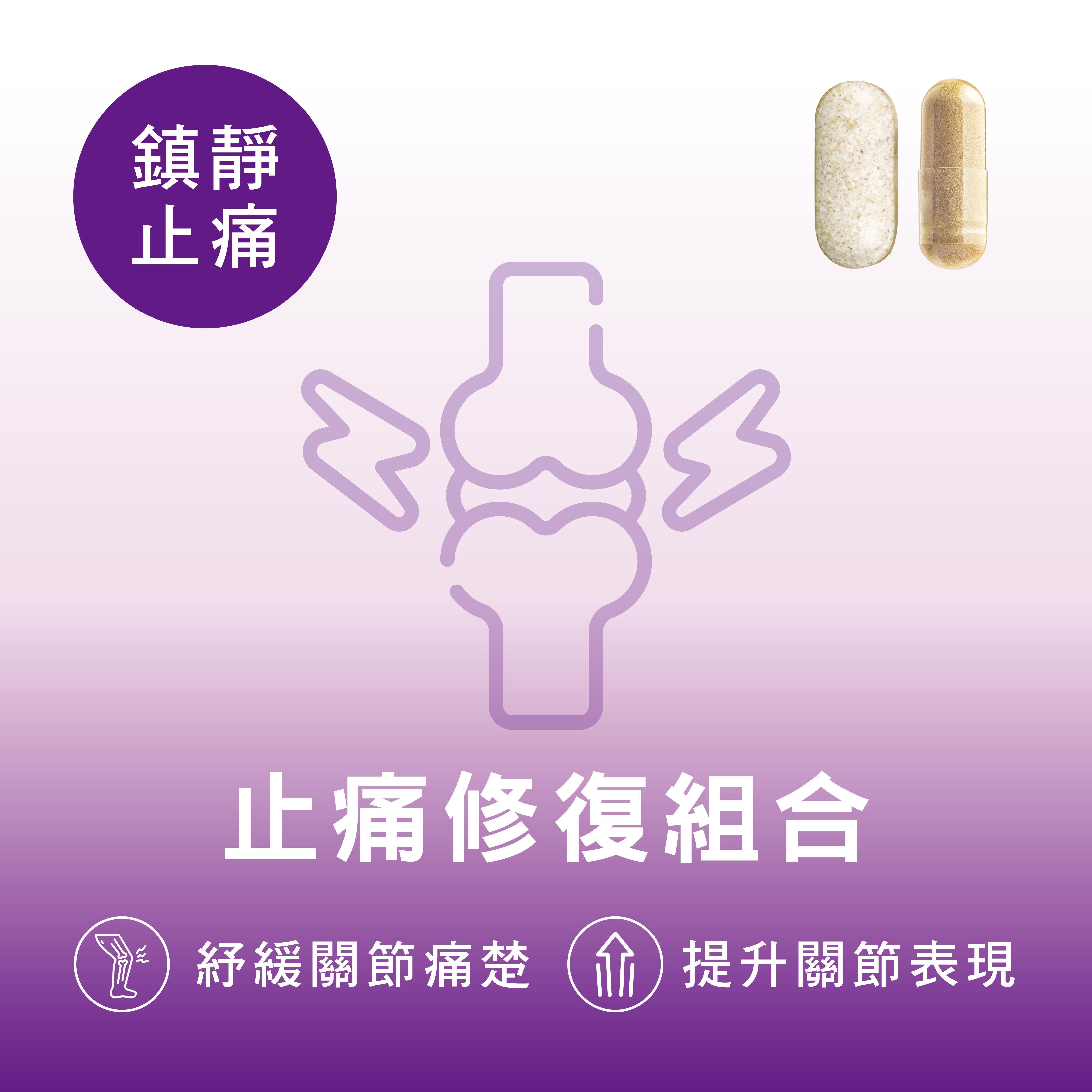 CATALO家得路止痛修復組合，含薑黃及乳香精華，消腫止痛，修補軟骨，適合關節不適者。