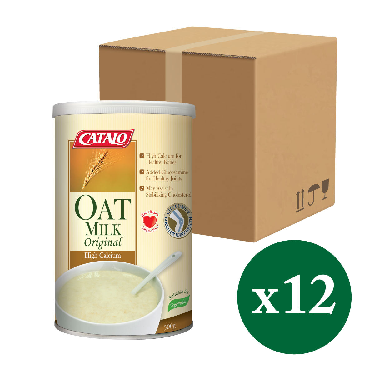 CATALO家得路高鈣燕麥奶 500克，含107mg鈣質及葡萄糖胺，穩定膽固醇，強健骨骼，促進腸道健康，適合素食者及關注心血管人士。